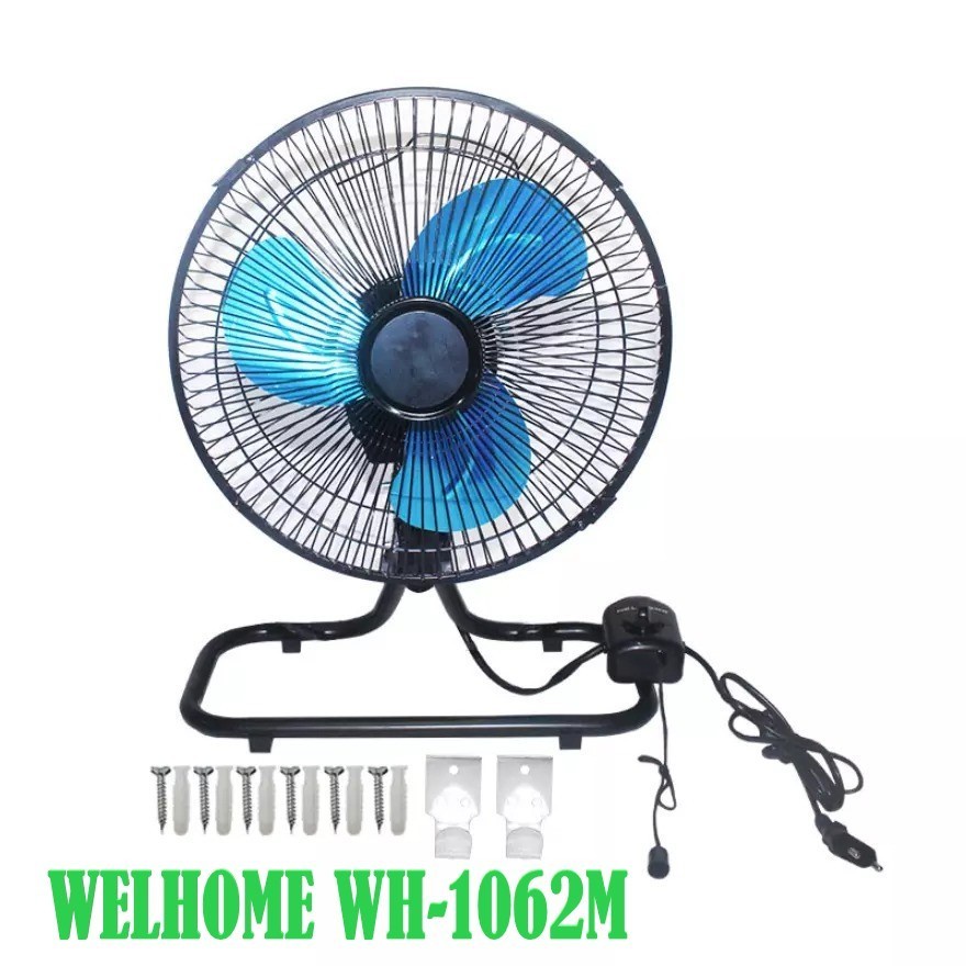 Welhome Kipas Tornado 10 Inch WH 1062 M - Kipas Besi Desk Fan &amp; Wall Fan Swing Free Bubble