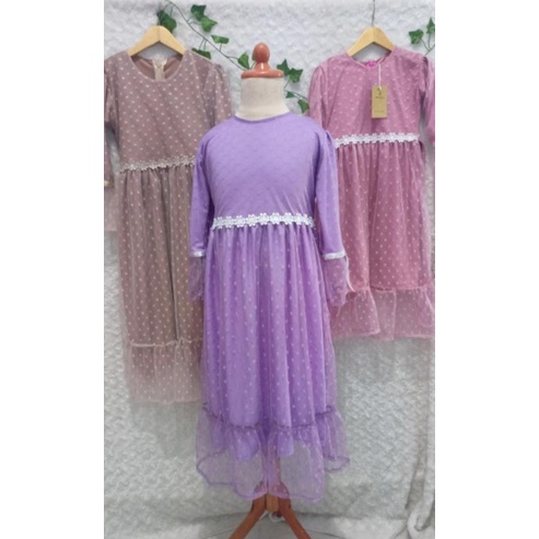Terbaru Grosir Gamis Anak/Grosir Gamis Anak Termurah/Grosir Gamis Anak Tille Dot Premium/Gamis Anak 