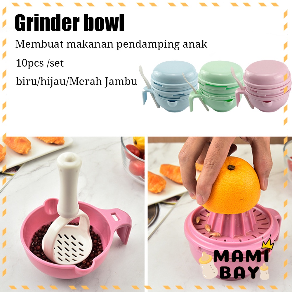 Mamibayi Baby food maker peralatan makan bayi 10pcs/set grinder bowl alat makan bayi