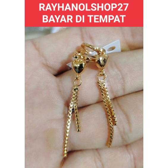 Anting wanita Titanium Anti luntur anti alergi tersedia warna gold dan silver lapis emas 22 k