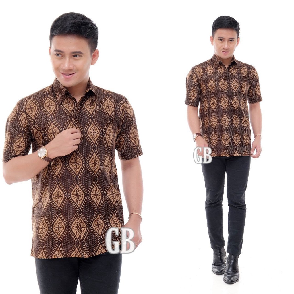 Pakaian Batik Formal Kasual Pria Keren Premium / Baju Batik Seragaman Resepsi Nikahan Pria Kekinian-F