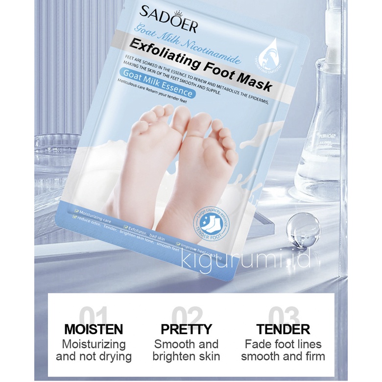 SADOER Foot Mask Masker Kaki Lavender Exfoliating Kelupas Kulit Mati EM030