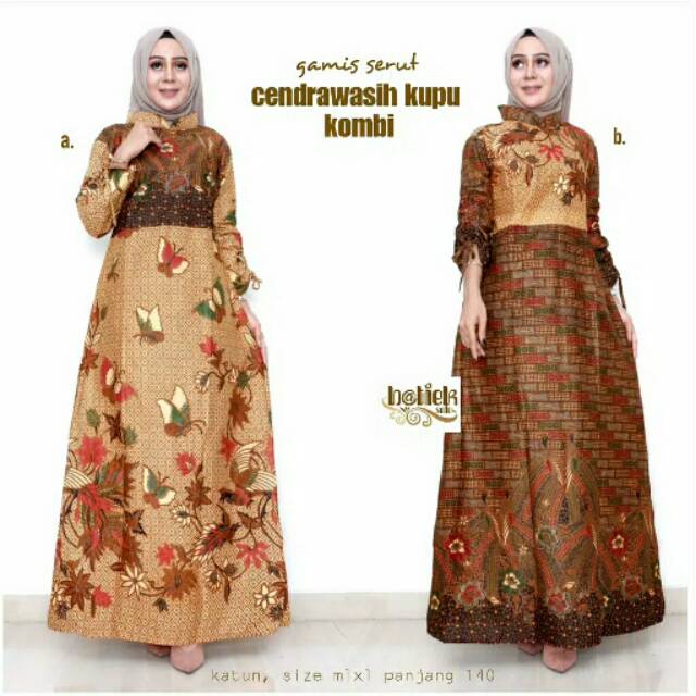 Batik Grosir Gamis Serut Cendrawasih Kupu Kombi