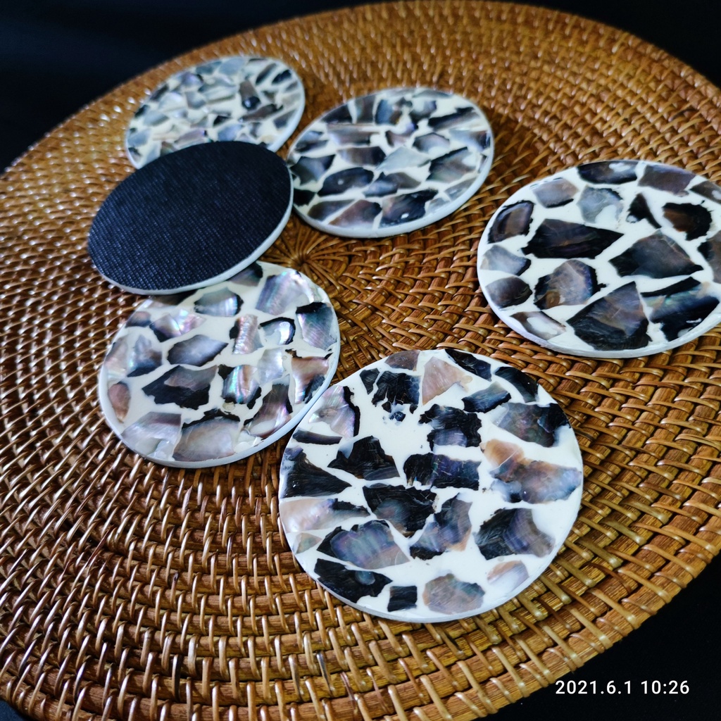 coaster shell/tatakan gelas/glass coaster kerang/alas gelas kerang 09