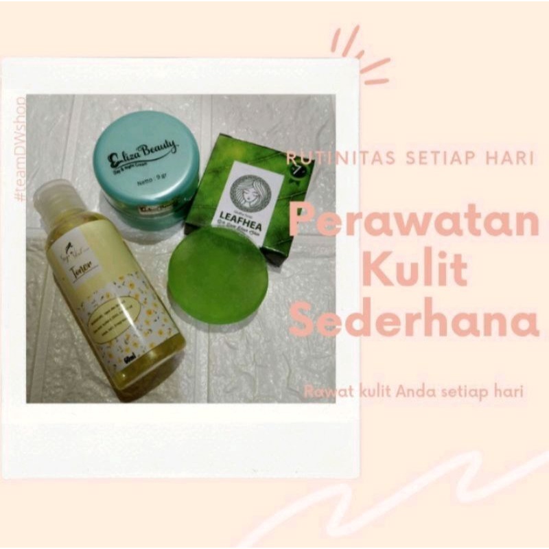 PAKET PERAWATAN HEMAT 1000%ORIGINAL ELIZA BEAUTY,TONER SEGA,SABUN LEAFHEA