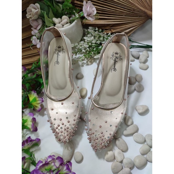 sepatu Akila rosegold tinggi 7cm lancip