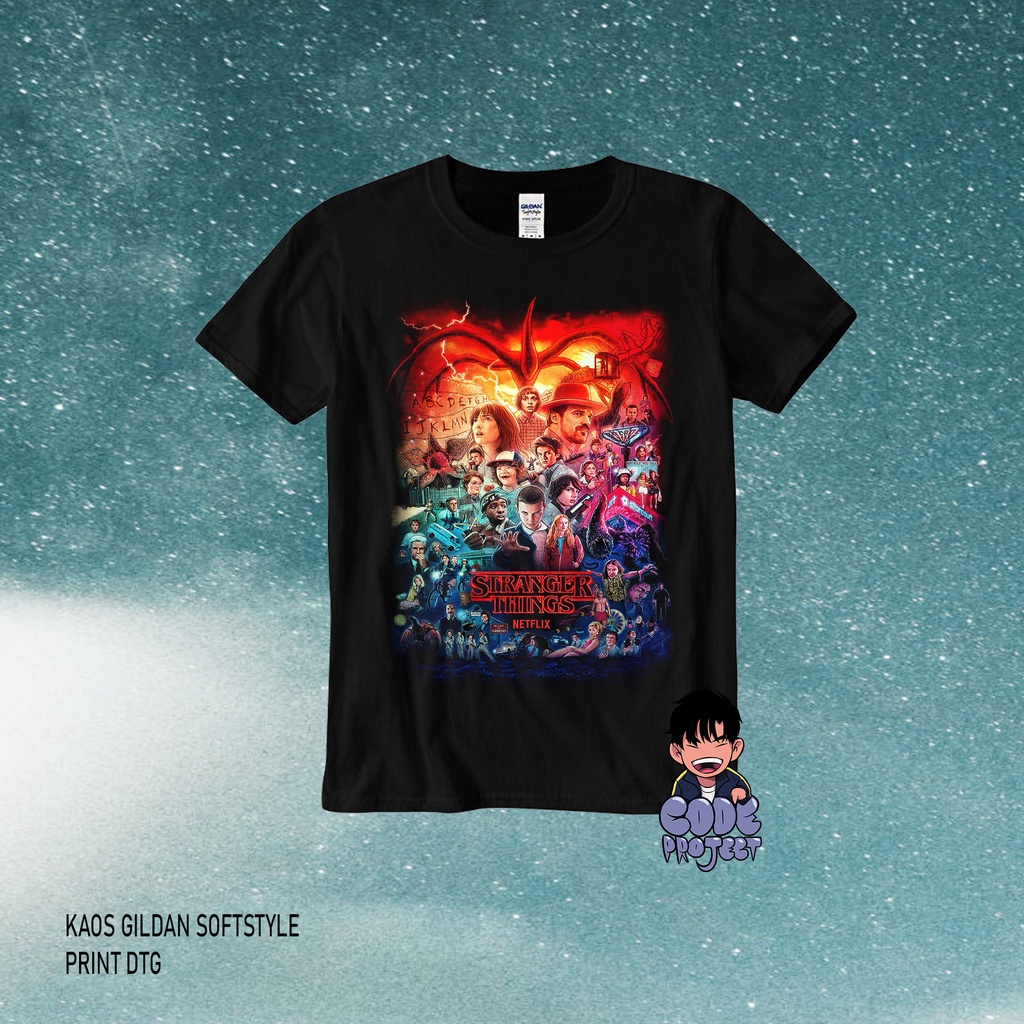 STRANGER THINGS - movie t-shirt - movie tee stranger things - gildan