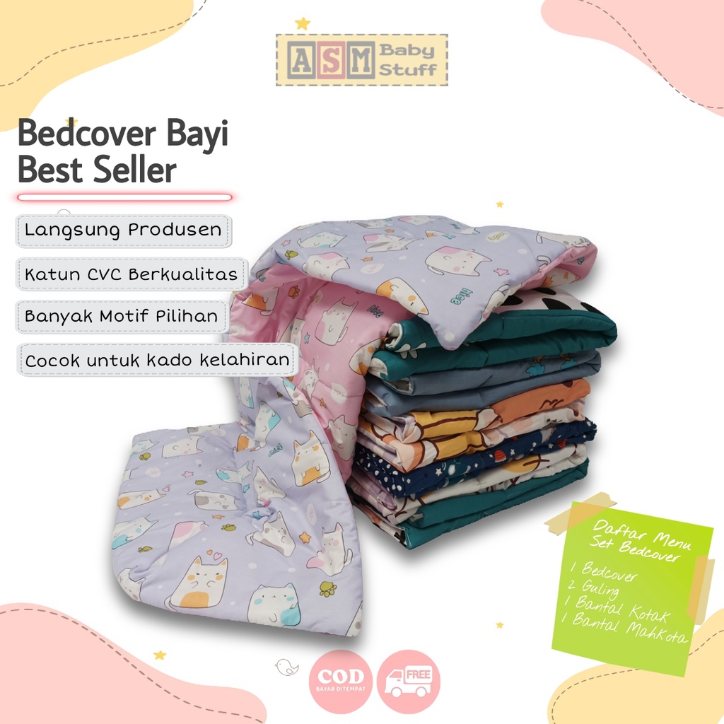Bedcover Bayi Lengkap Ukuran Besar FREE tas mika