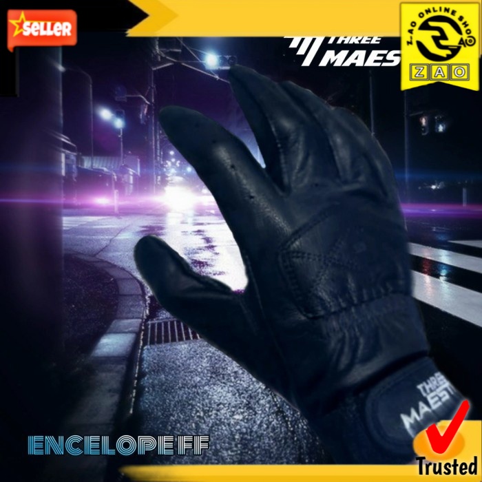 Sarung Tangan Kulit Panjang Full Leather Glove Awet Nyaman Berkualitas - THREE MAESTRO seri Envelope