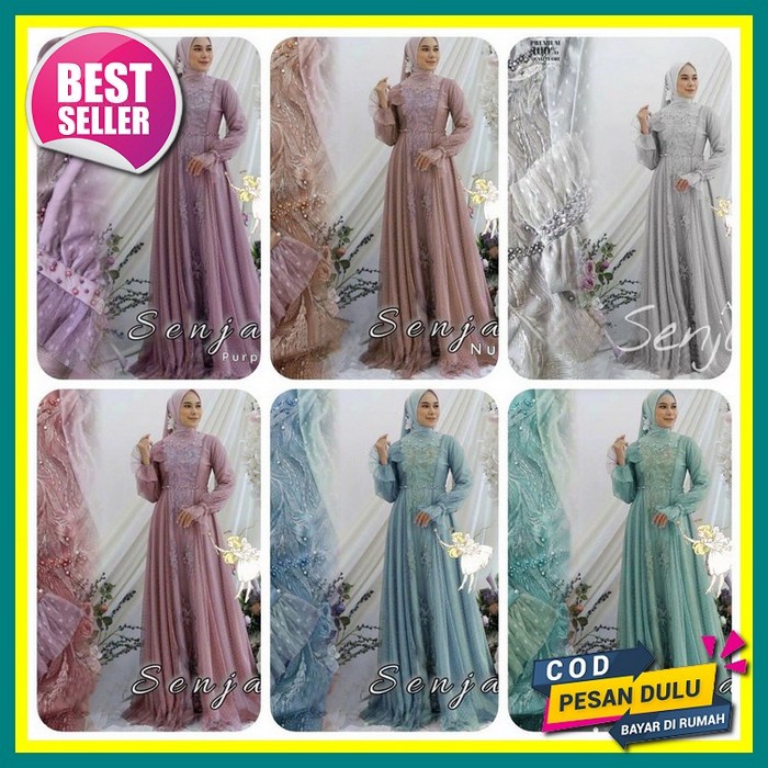 Gamis Ozias Original Pesta Mewah Terbaru Brukat Full Puring Murah Premium Maxy Dress Brukat Terbaru 