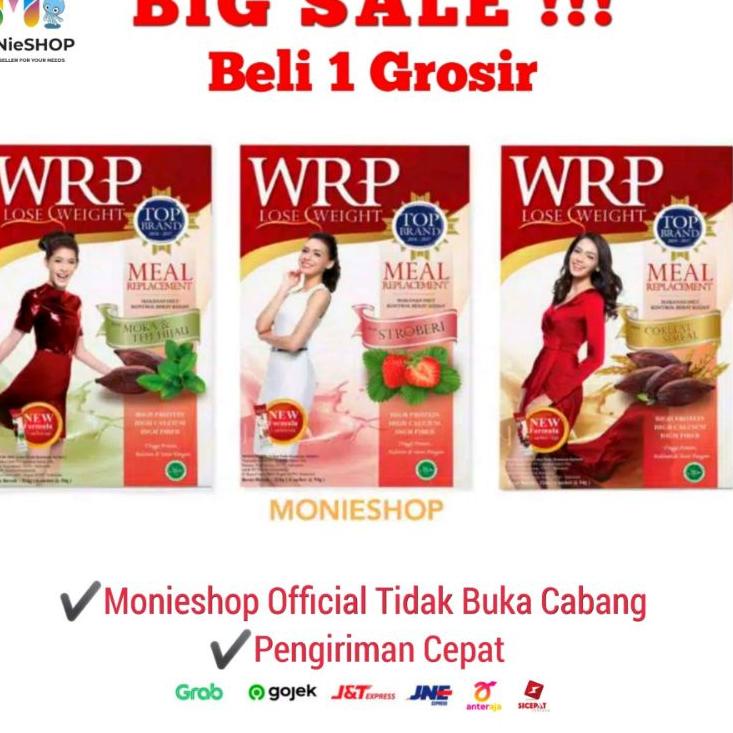 

WRP Meal Replacement Lose Weight isi 6 Sachet COKLAT STRAWBERRY KOPI SEREAL MOCCA GREEN TEA DIET