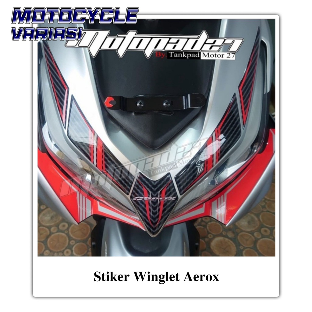 Sticker Stiker Resin Timbul Dasi Depan Winglet Yamaha New Aerox 155