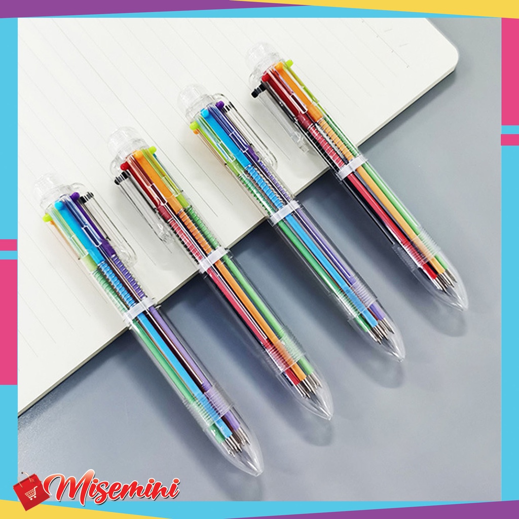 

Pulpen 6 Warna Transparan Pena Ballpont Pen Six-in-One Color 237