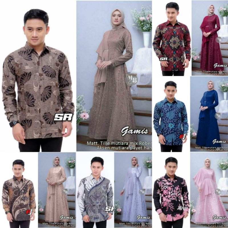 SET ALEENA DRESS ORI COUPLE KEMEJA PREMIUM / CUSTOM ANAK & SUPER JUMBO / BAJU SERAGAM BATIK PASANGAN