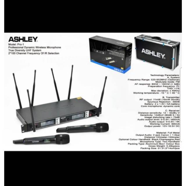 Mic Wireless Ashley Pro1 pro 1 garansi multi channel  MURAH