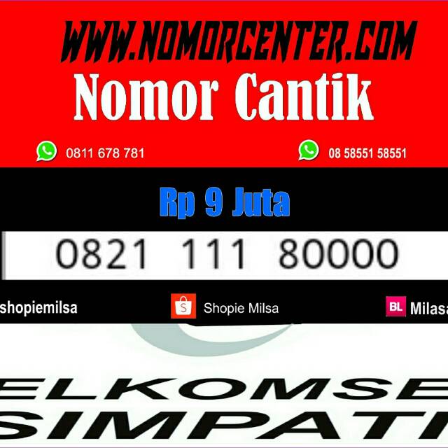 Nomer Cantik Simpati Seri Kuartet 0000_0821 111 80000 Super terbaik #NC2 8