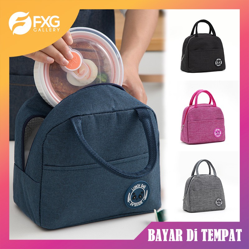 Tas Bekal Hangat Terbaru Besar Tebal Simple Selempang K6G2 Cute Minimalis Karakter Lunch Bag Murah I