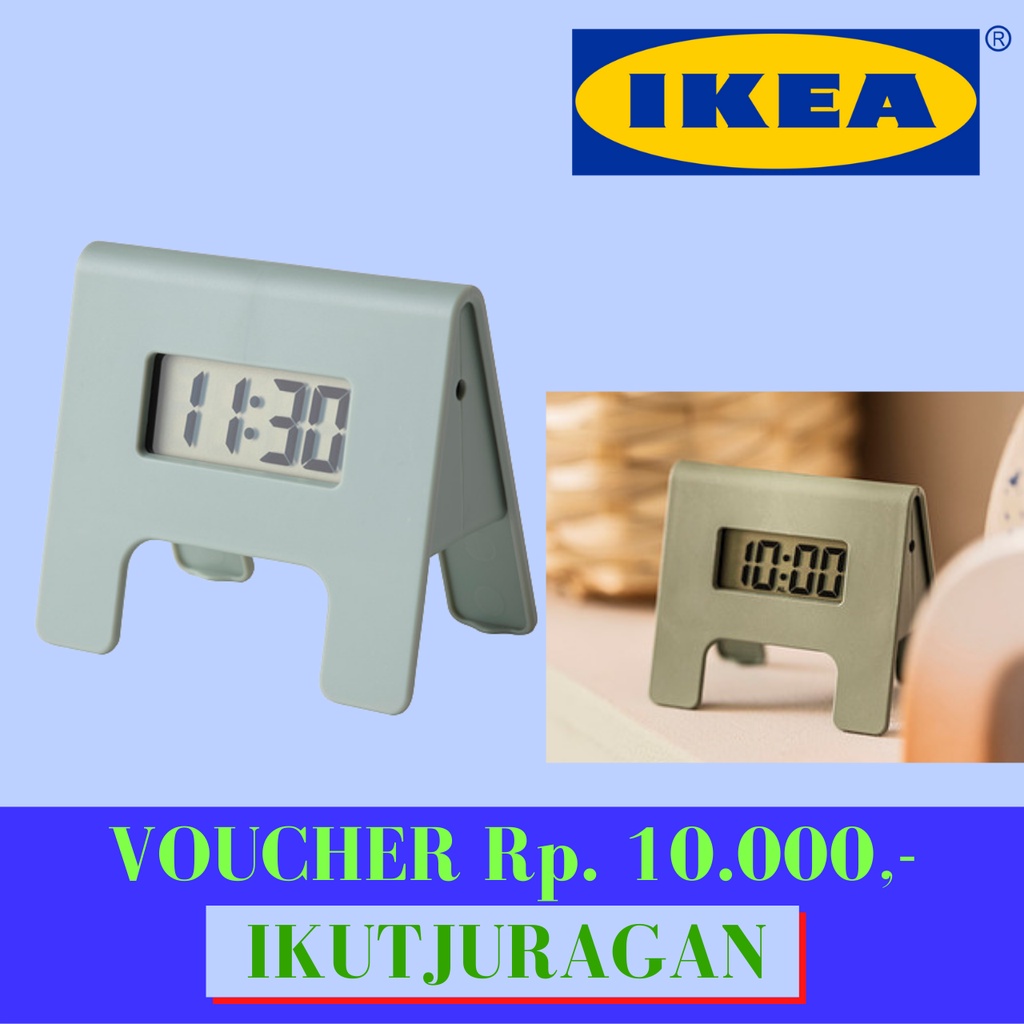 KUPONG Jam beker, hijau, 4x6 cm, jam kecil, jam alarm