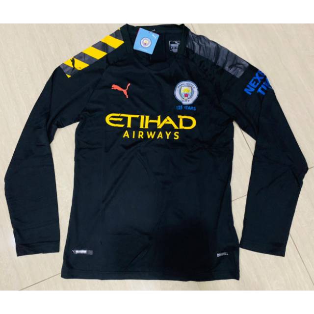 JERSEY BOLA CLUB MANCHESTER CITY AWAY LENGAN PANJANG MUSIM 19 20 GRADE ORI