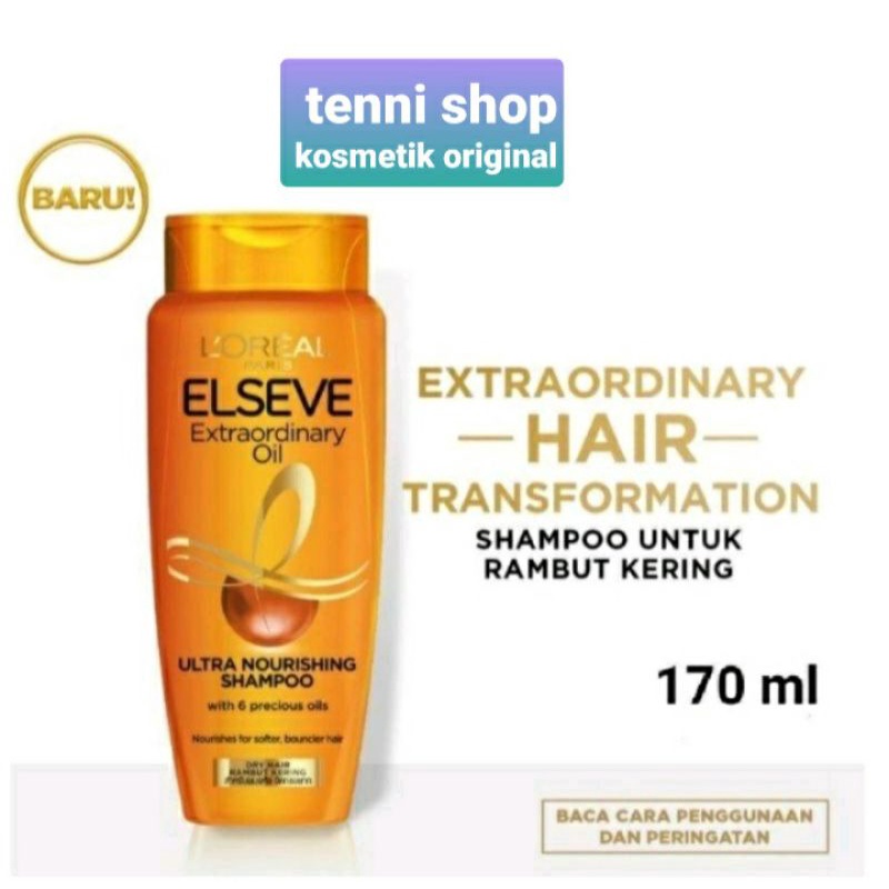 Shampo Loreal Paris Elseve Extraordinary oil untuk rambut kering 170ml.
