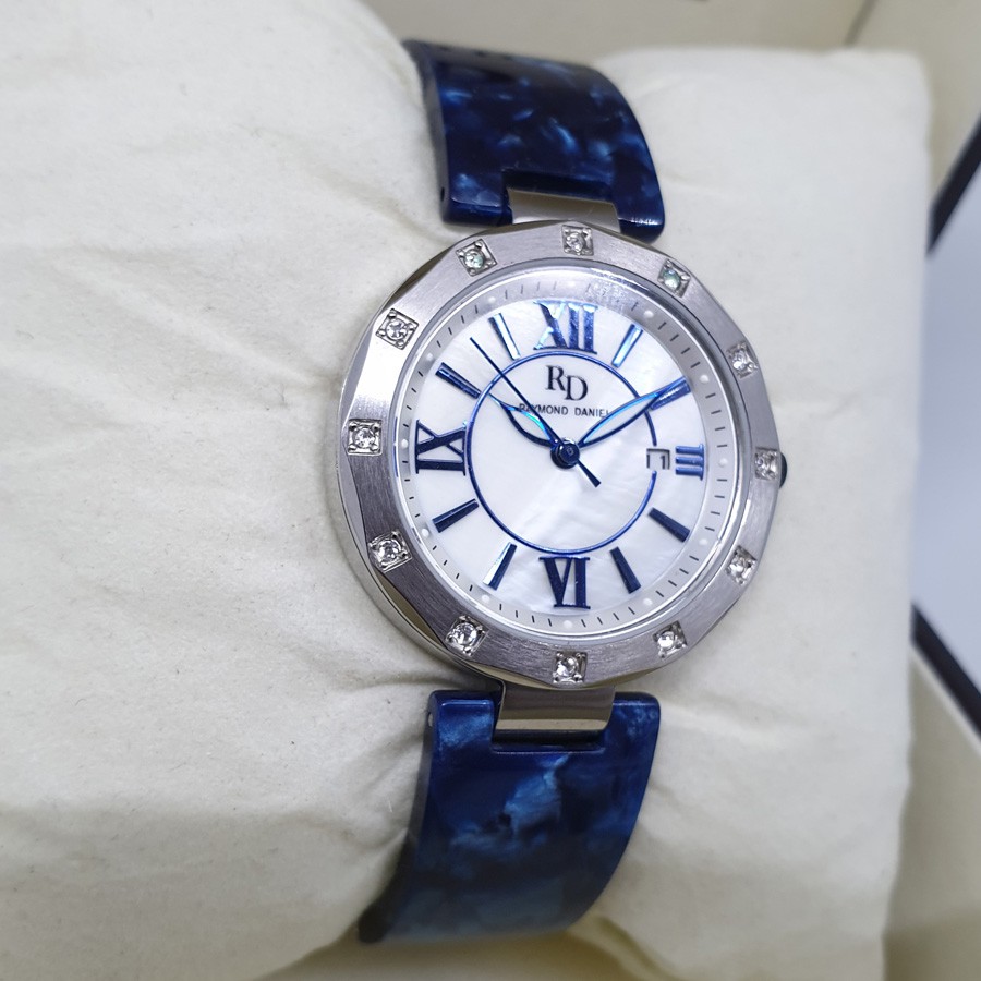 Raymond Daniel RD206 Silver Akr.Biru, Jam Tangan Wanita, Original