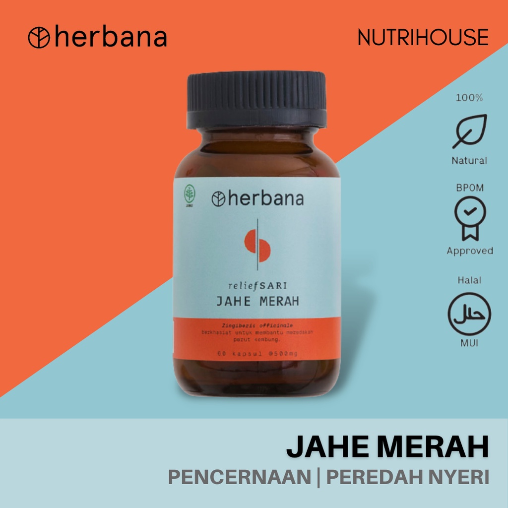 Jual JAHE MERAH Herbana Kesehatan Pencernaan Pereda Nyeri ORIGINAL