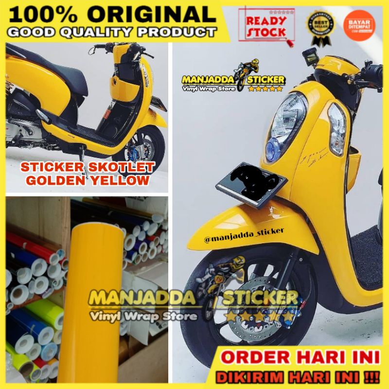 Stiker Skotlet Motor Warna Kuning Kualitas Priemium