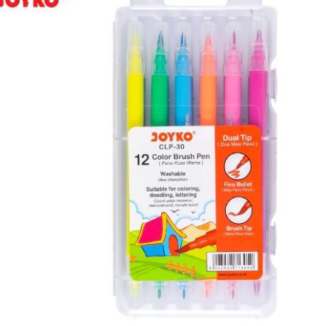 

8DP COLOUR BRUSH PEN KUAS JOYKO CLP-30 12 SET WARNA WARNI PENA MUDAH DIBERSIHKAN Ready