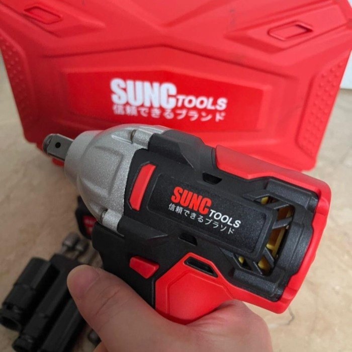 SUNC TOOLS Mesin Impact Wrench 2 Baterai Kunci Shock Pas