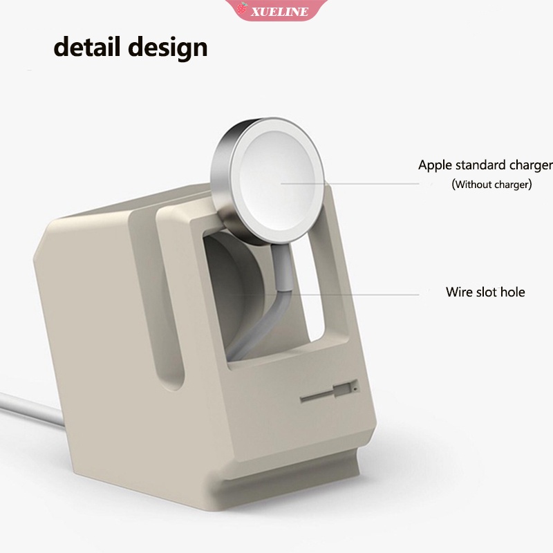 Dock Charging Apple iWatch 7 6 5 4 3 2 1 Bahan Silikon Motif Retro