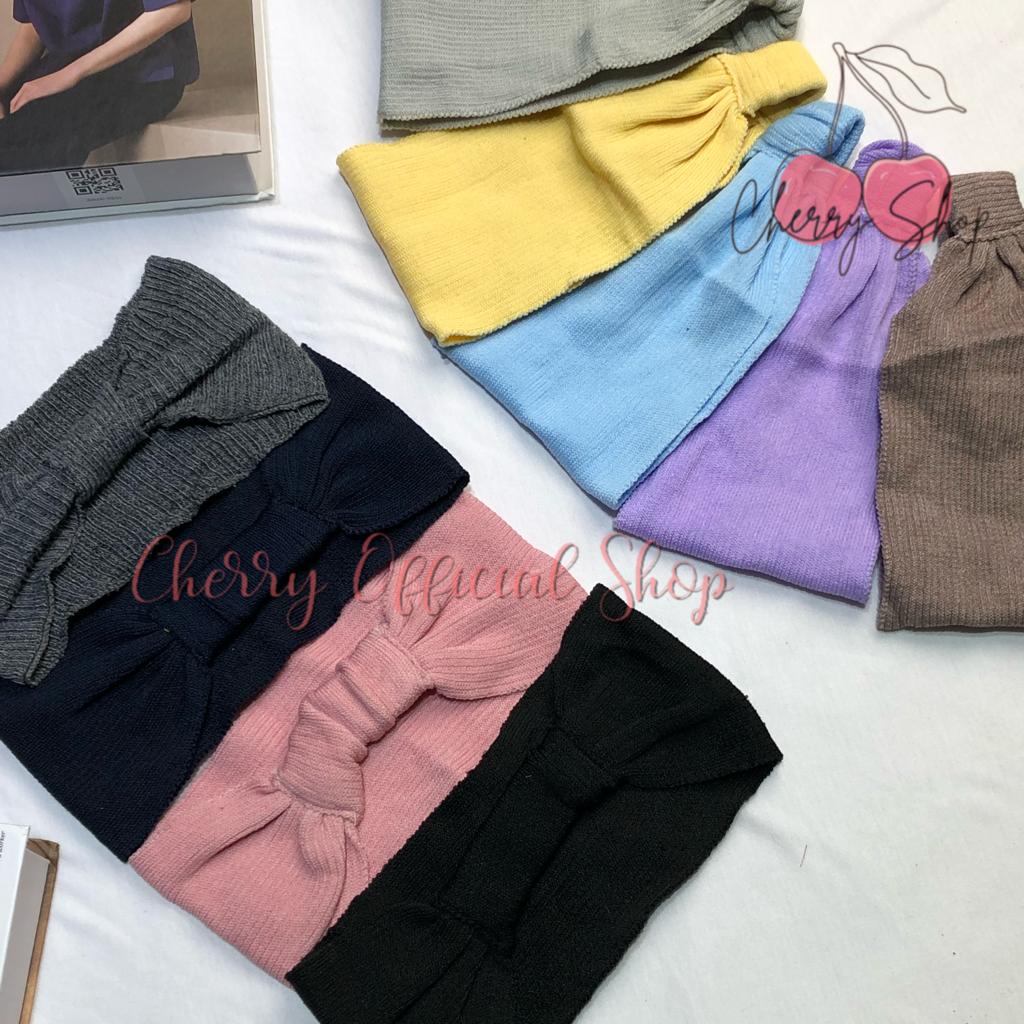 CIPUT BANDANA PITA RAJUT POLOS PREMIUM TERMURAH / BANDO KARET BELAKANG / DALAMAN HIJAB BASIC / INNER