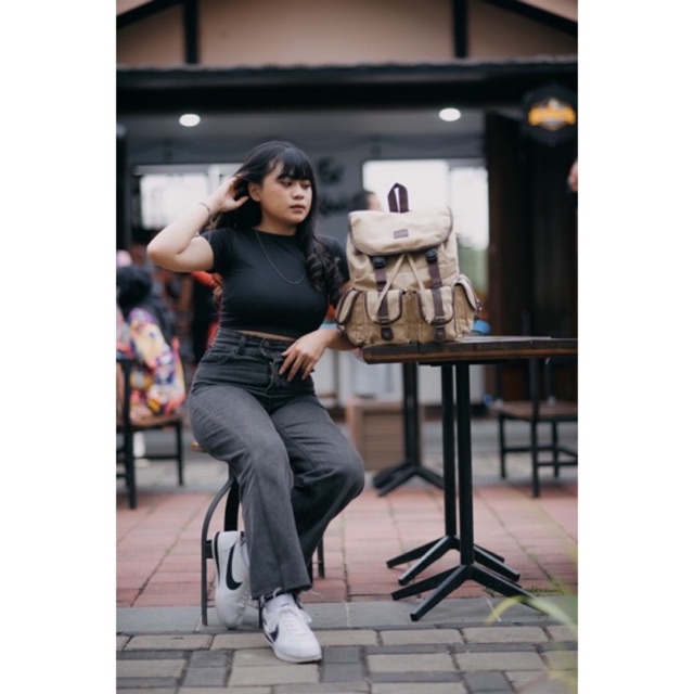 gh.bag Tas Ransel Wanita New Stylish Backpack Kanvas Ransel Jalan Jalan Tas Kuliah Wanita