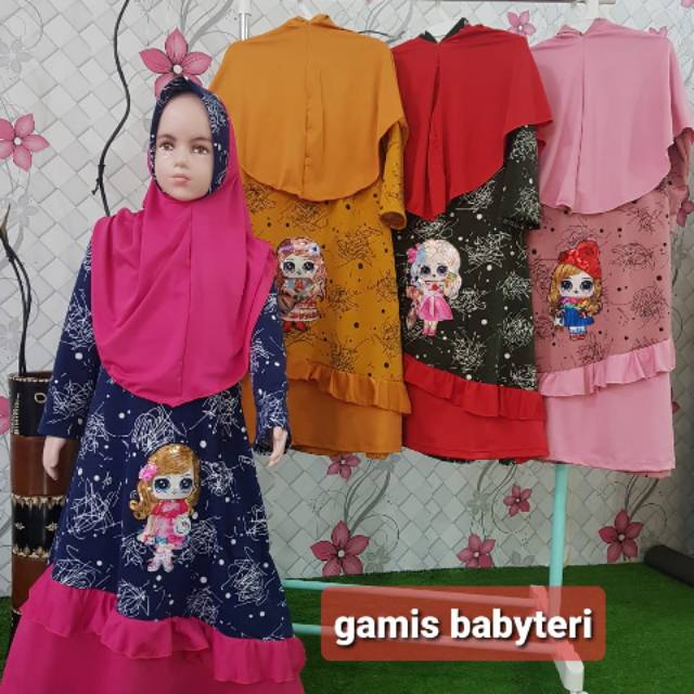 Baju Gamis Anak Sar'i+Kerudung
