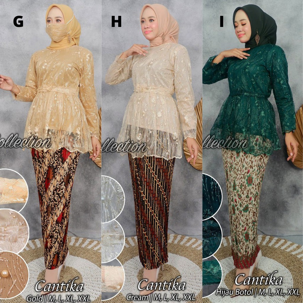 Kebaya Setelan Tulle Cantika Aneka Pilihan Warna