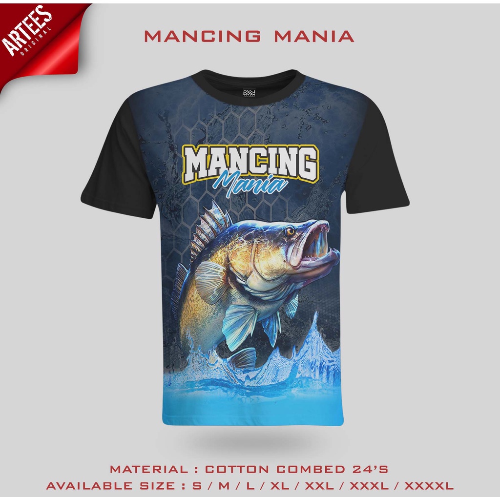 Kaos Print 3D Unik Picture BINATANG MANCING MANIA Pria/Wanita