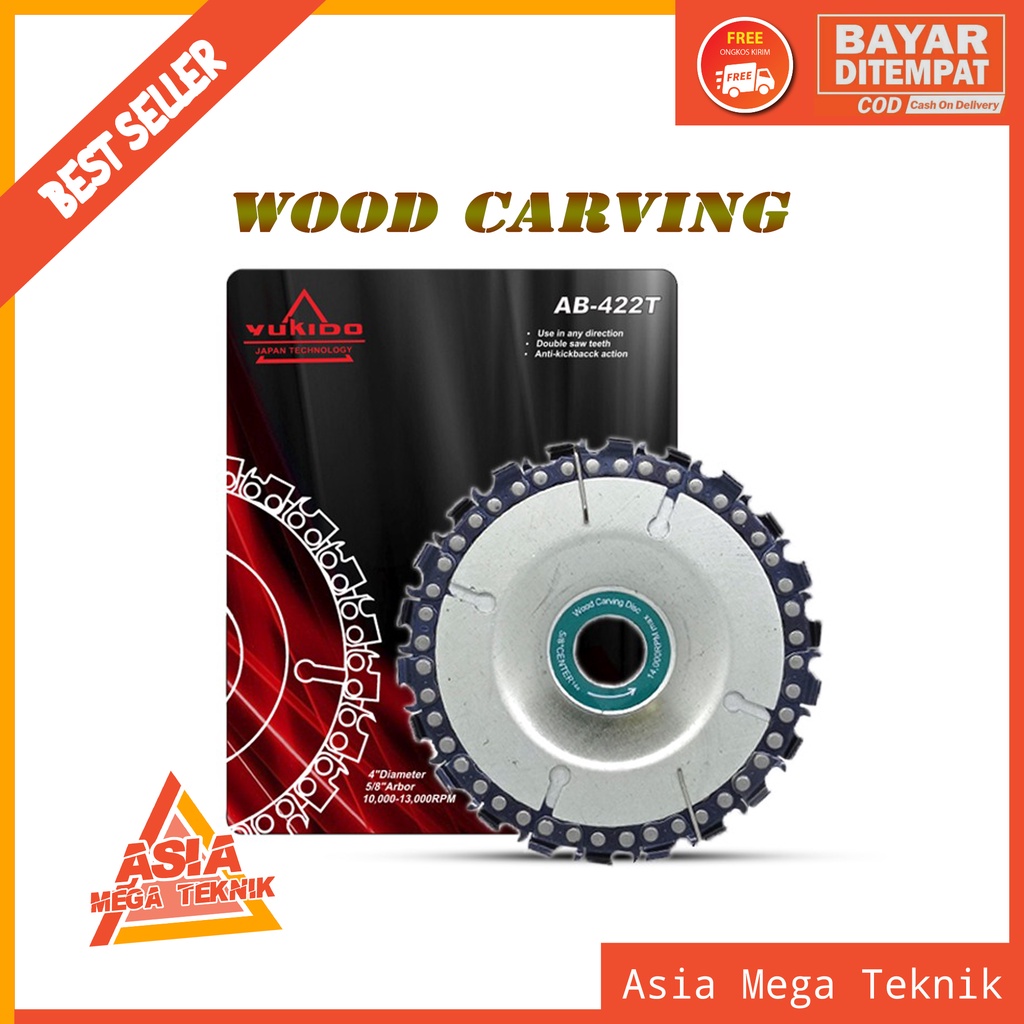 YUKIDO Wood carving disc mata gerinda chainsaw 4" inch gergaji potong ukir / Chainsaw disc gerinda k