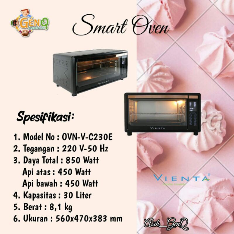 Smart Oven Vienta/ Oven Listrik Canggih/ oven listrik/ GenQ