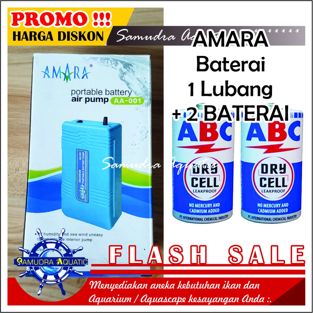 AERATOR BATERAI, Aerator Lampu Mati, Air Pump Mesin Airator Aquarium Aquascape, FREE BUBLEWRAP