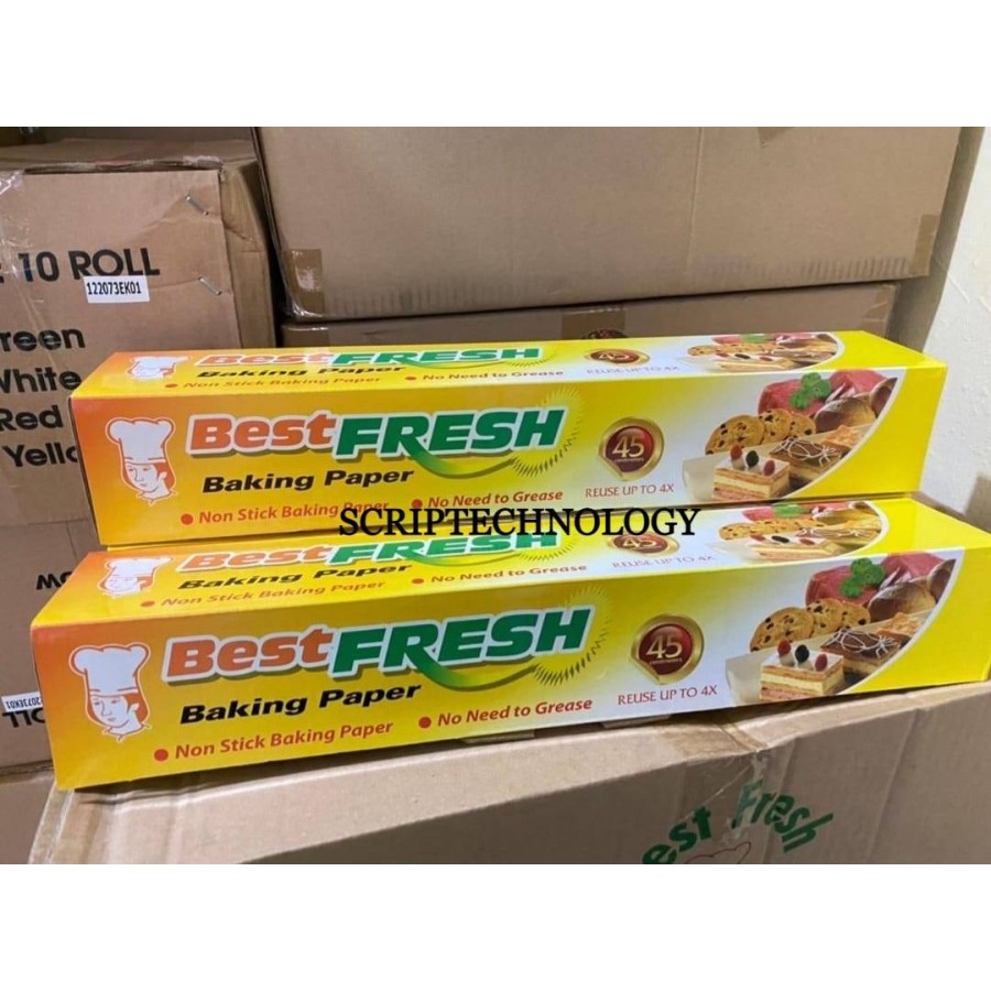 Baking paper Roll Kertas Baking Best Fresh 45cm x 75 Meter Ori