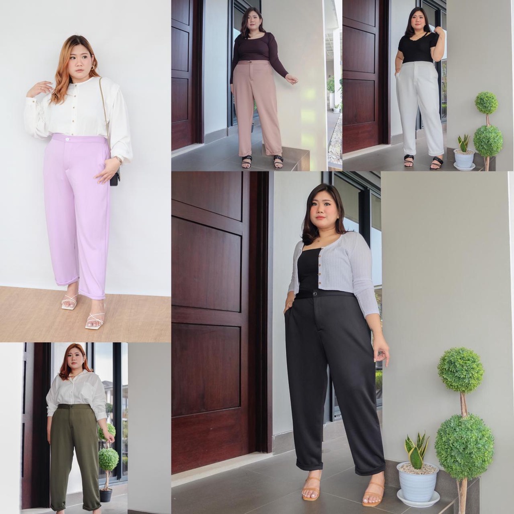 Bigwell Celana Long Kulot SLETING JUMBO ALLSIZE BIGSIZE STANDAR Scuba Pants PREMIUM