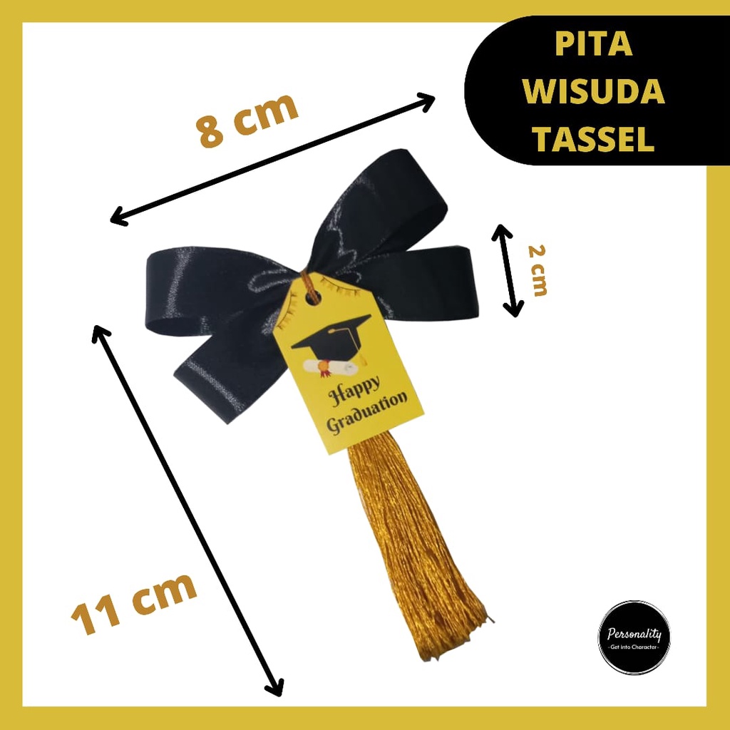 

Pita Hampers Wisuda Tassel untuk hiasan parcel hampers kado warna gold hitam coklat navy