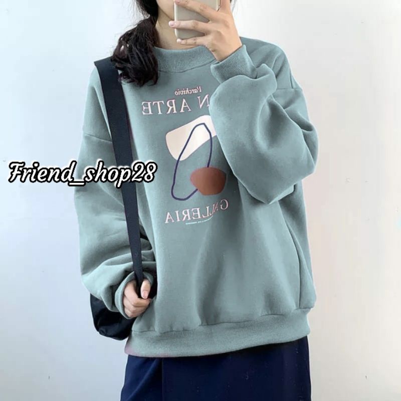 SWEATSHIRT GALLERIA OVERSIZE SWEATER - SWEATER CREWNECK WANITA OVERSIZE TERBARU