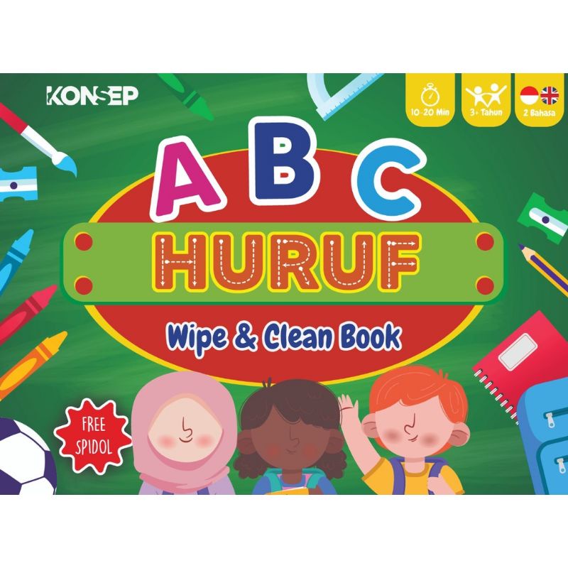 Konsep Wipe Clean Book ABC Huruf Buku Edukasi Anak Belajar Menulis