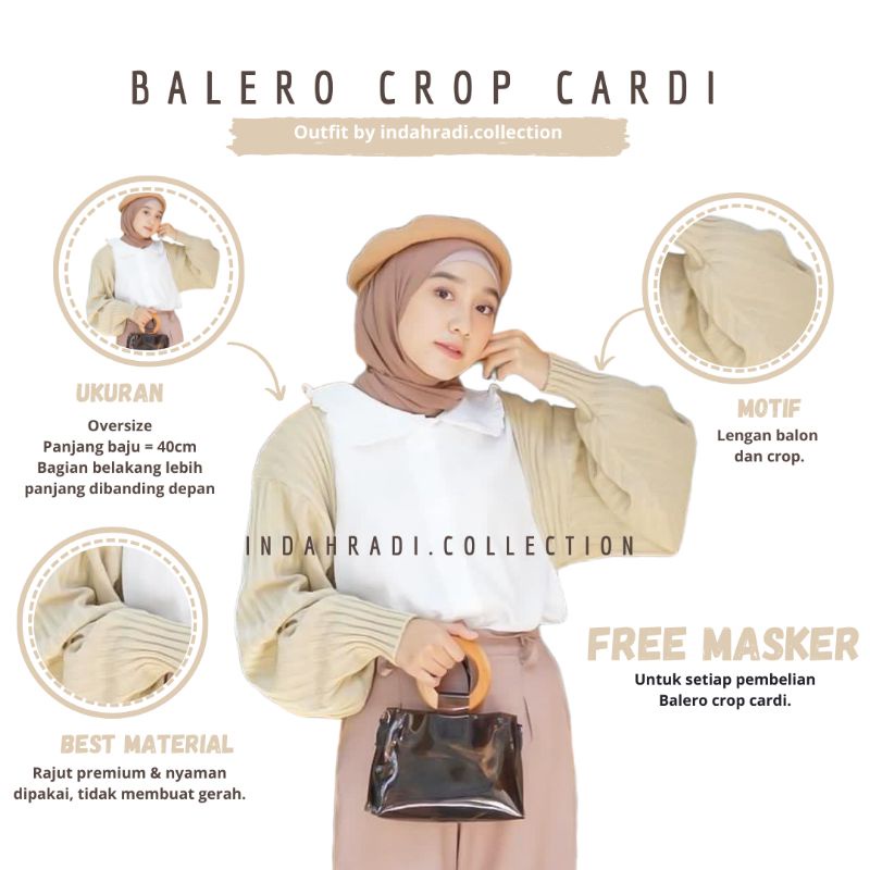 BALERO RAJUT CROP OVERSIZE 3 GAUGE OUTER LIAM KNIT