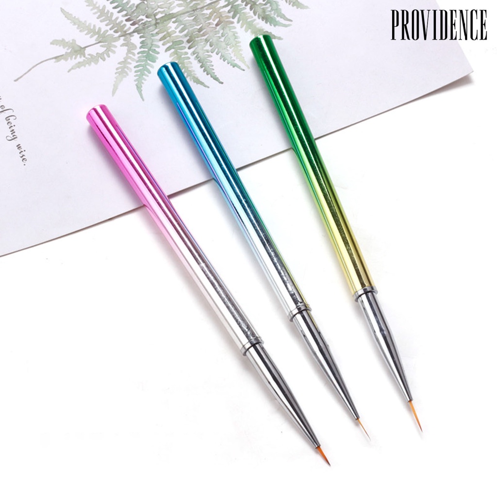 Providence 3pcs / Set Kuas Nail Art Gagang Ergonomis Ultra Tipis Untuk Manicure