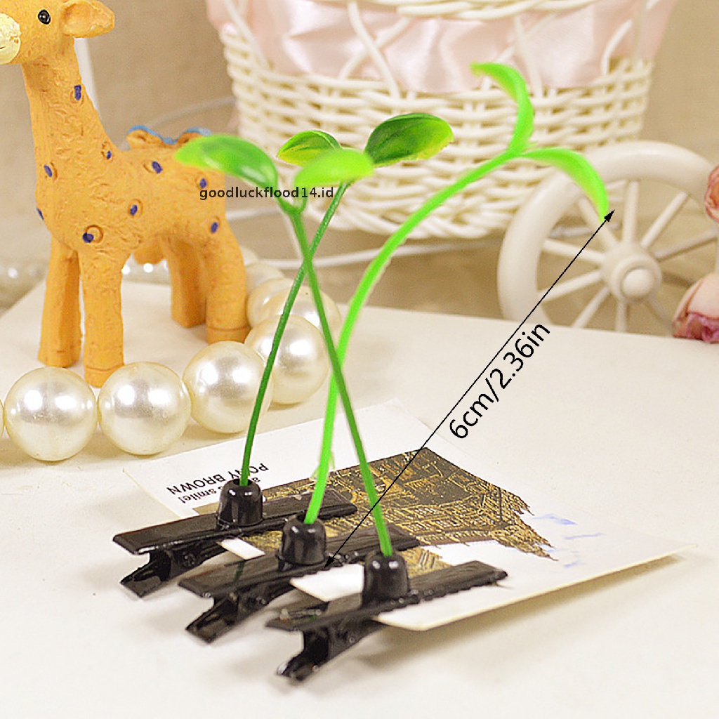 [OOID] 4 Pc Fashion Unisex Funny Grass Clips Adorable Flower Mushroom ID