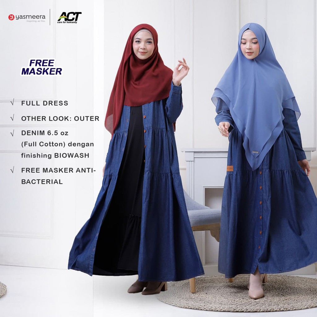 GAMIS ONLY YASMEERA ORIGINAL BELLE DRESS MOONLIT OCEAN GAMIS DEWASA GAMIS SOFT JEANS FAMIS FASHON GA
