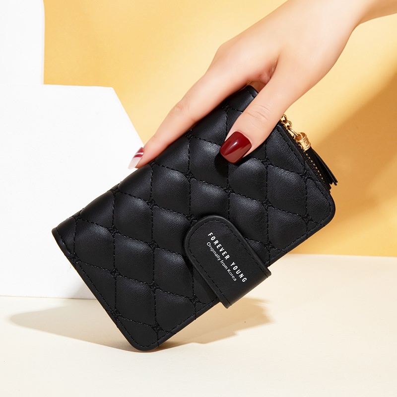 DOMPET LIPAT WANITA KECIL KULIT HITAM CARNIOLA IMPORT WA400B5 MINI PREMIUM SLOT KARTU FASHION UANG PENDEK CEWEK KOREA KEKINIAN REMAJA MURAH SIMPLE LUCU