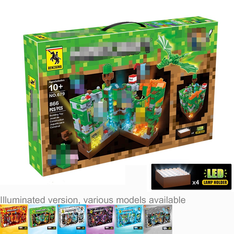 Minecraft bricks shadow city Dengan Mainan Kompatibel Lampu