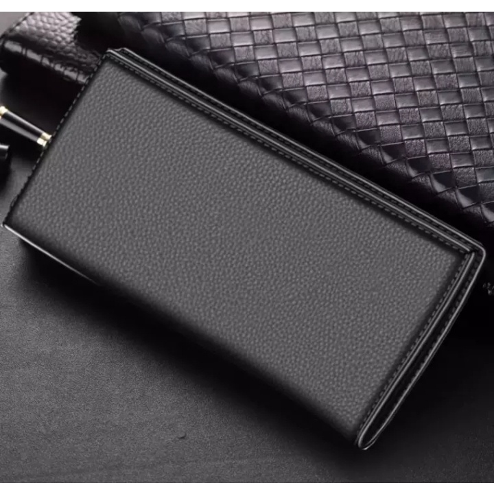 Dompet panjang cowok // Dompet cowok Polos Berkualitas lipat dua Hitam Dompet fashion Dompet style cowok